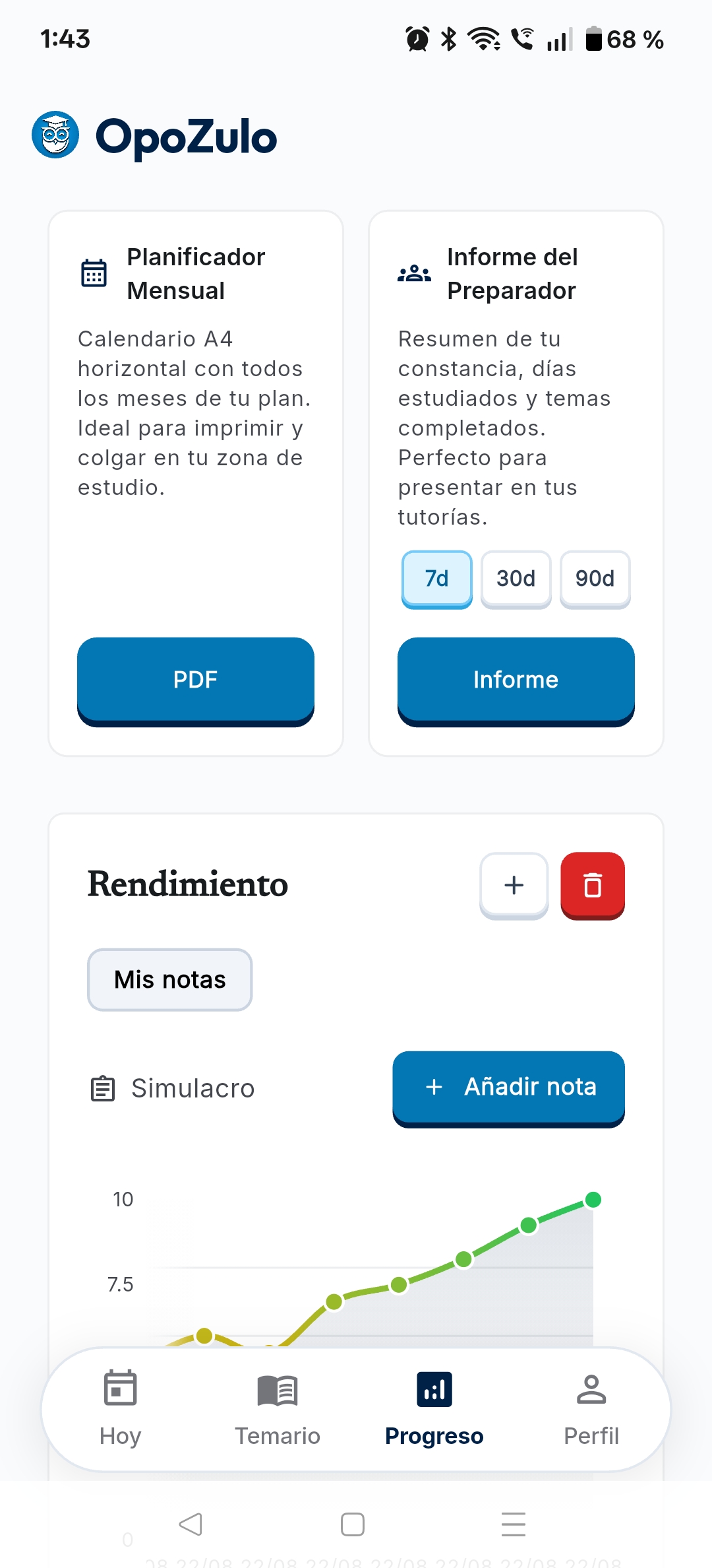 Descarga de Planificador Mensual en PDF e Informe del Preparador en OpoZulo
